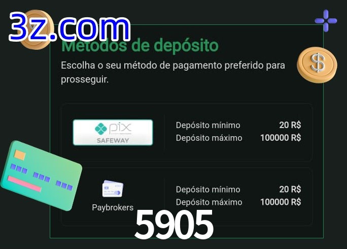 O cassino 5905 oferece uma grande variedade de métodos de pagamento